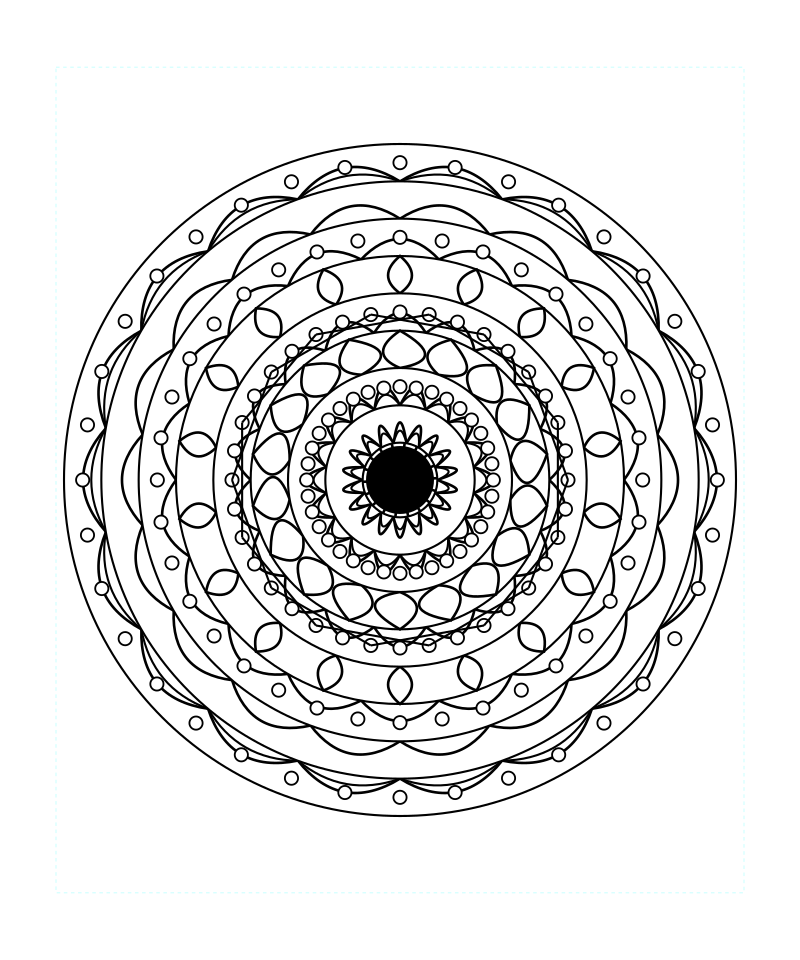 Sacred Spiritual Circle Mandala Coloring Page