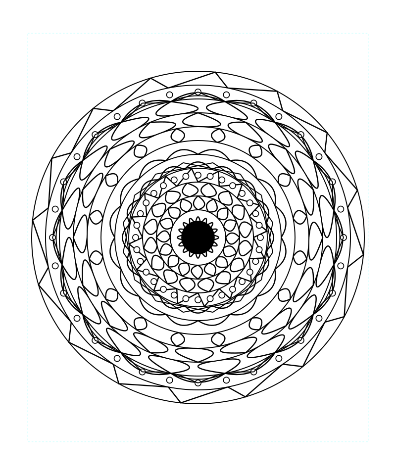 Sacred Star Bloom Mandala Coloring Page