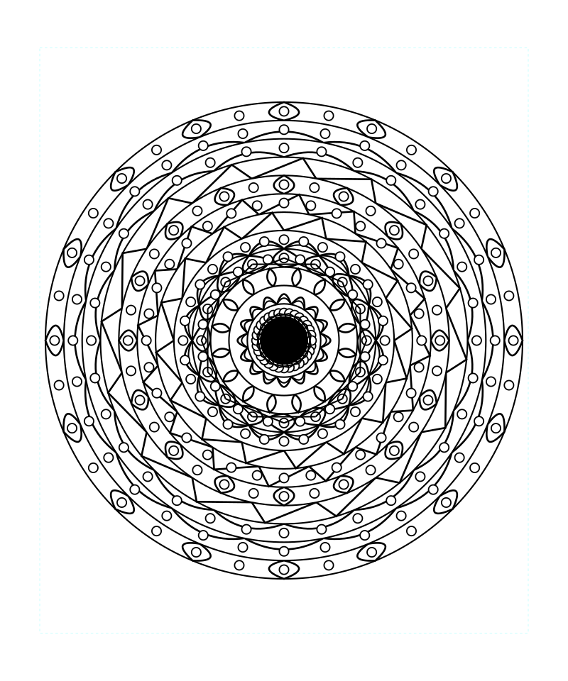 Sacred Star Geometry Mandala Coloring Page