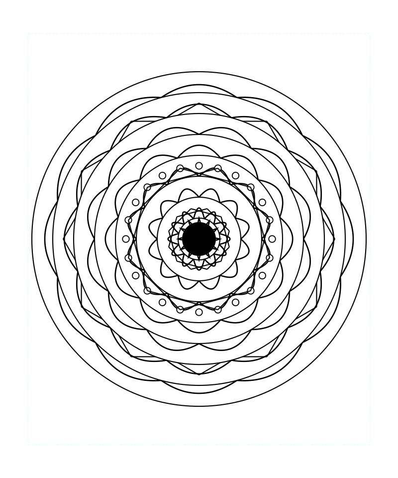 Sacred Star Geometry Pattern Coloring Page