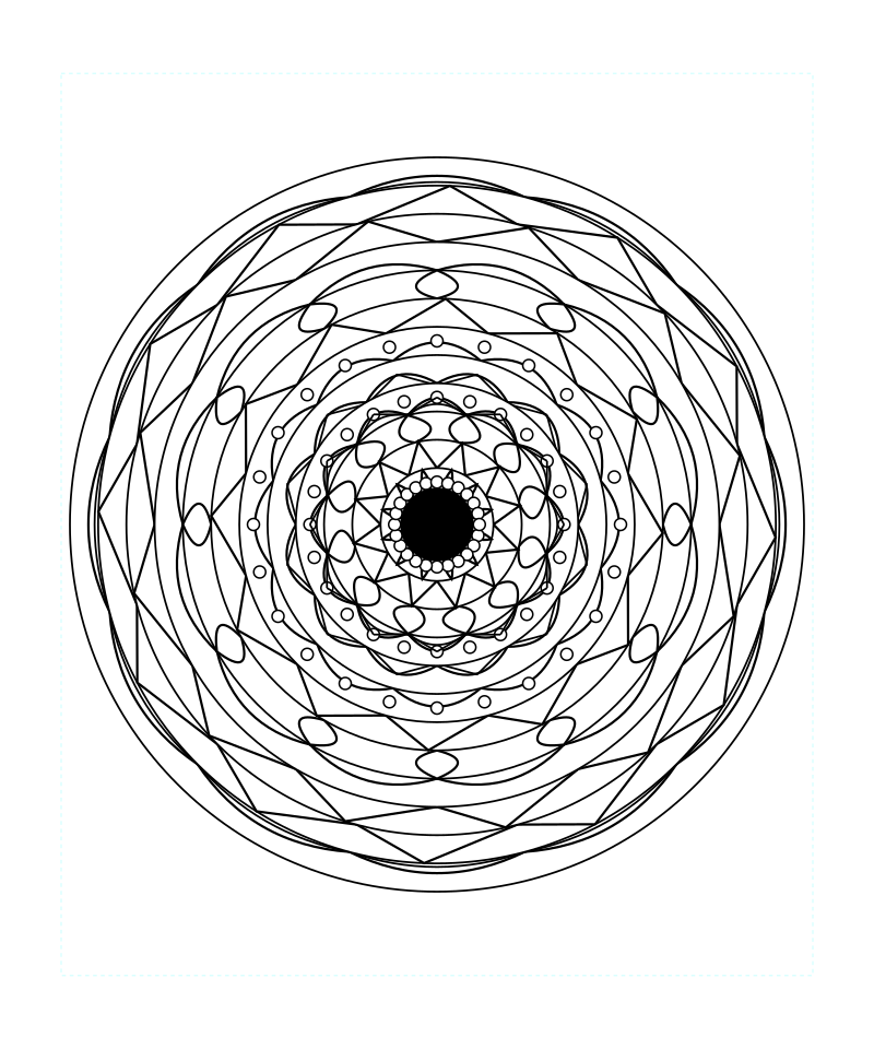Sacred Star Symmetry Mandala Coloring Page