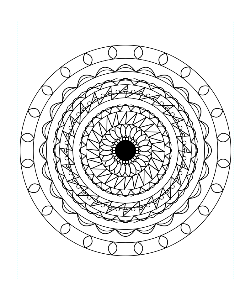 Sacred Sun Mandala Coloring Page