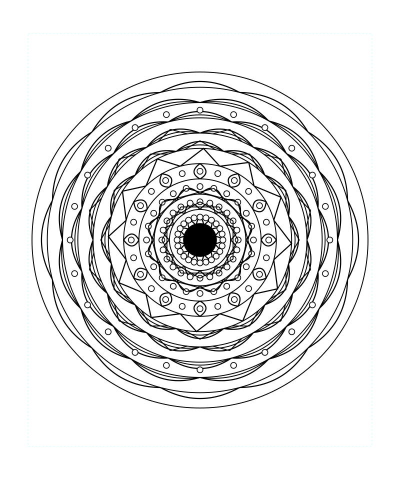 Sacred Temple Flower Mandala Coloring Page