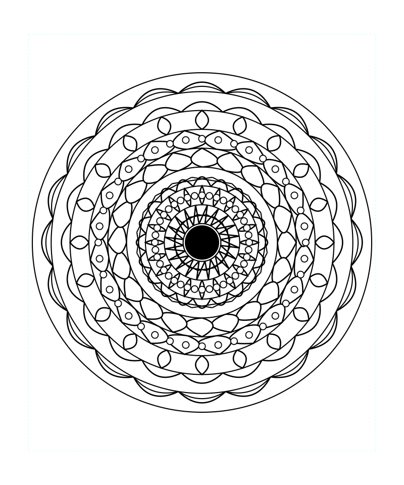Sacred Temple Geometry Mandala Coloring Page