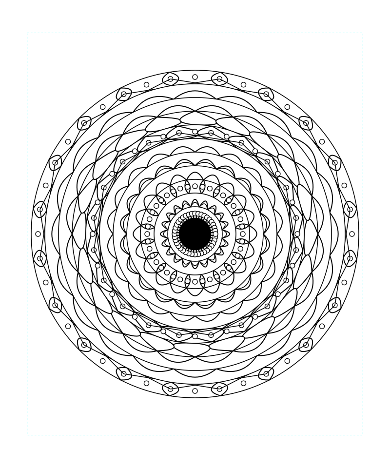 Sacred Temple Geometry Pattern Coloring Page