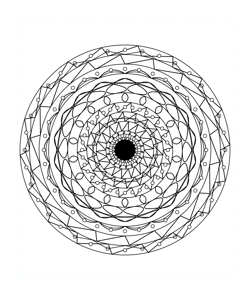 Sacred Temple Symmetry Mandala Coloring Page