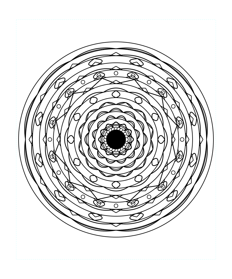 Sacred Tranquil Circle Mandala Coloring Page