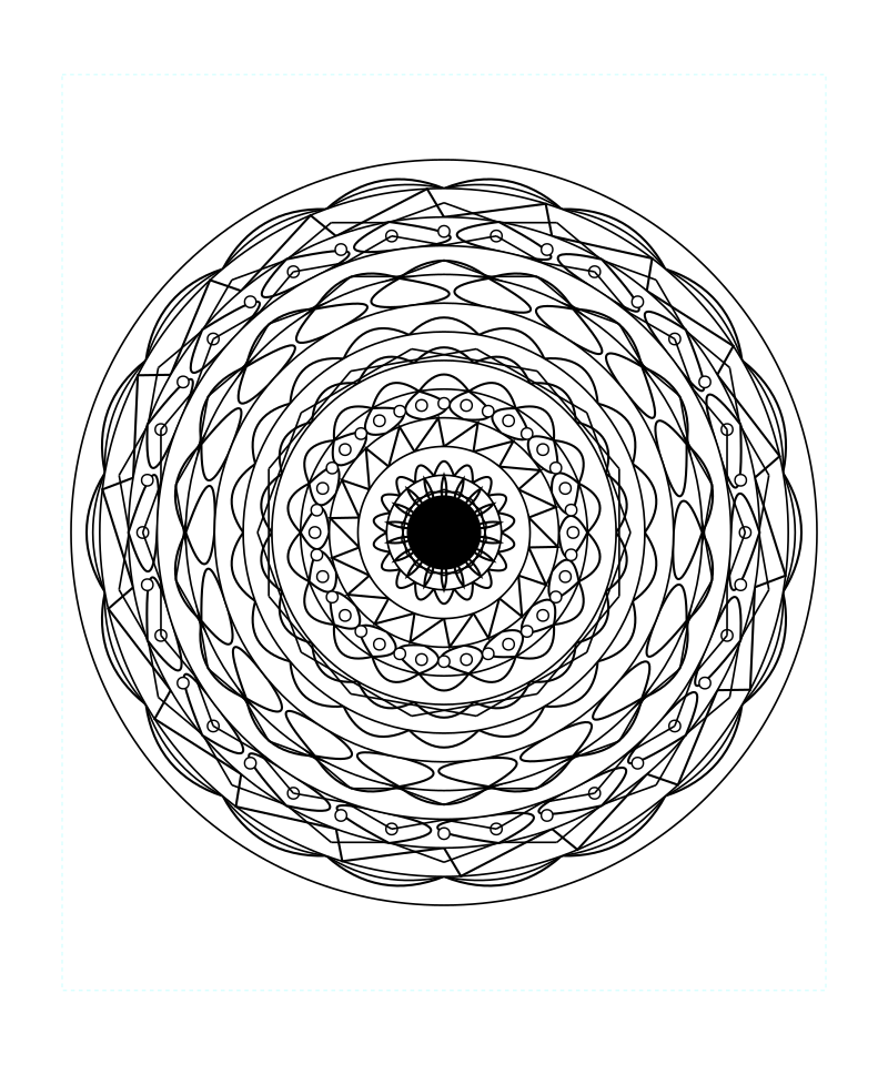 Sacred Universe Flower Mandala Coloring Page