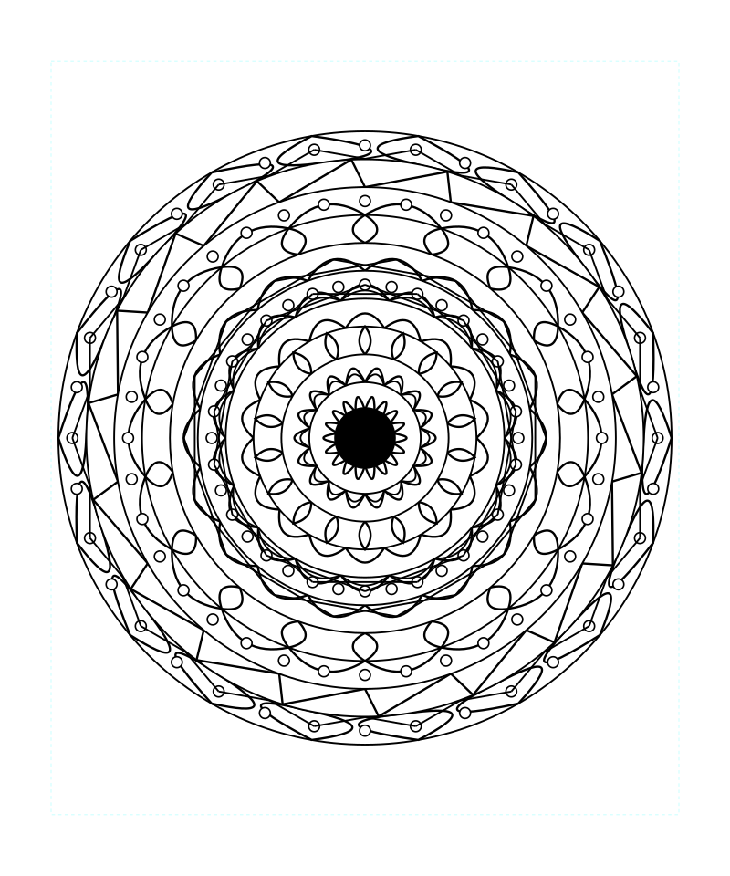 Sacred Universe Geometry Mandala Coloring Page