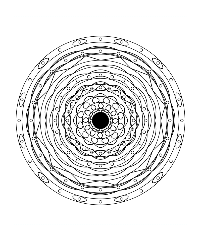 Sacred Wheel Geometry Mandala Coloring Page