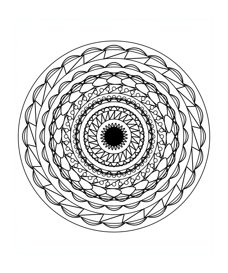 Sacred Zen Flower Mandala Coloring Page