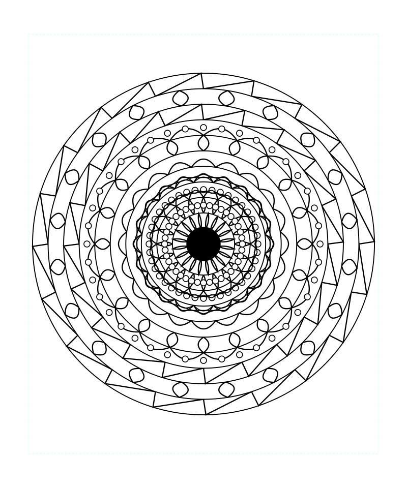 Sacred Zen Geometry Mandala Coloring Page