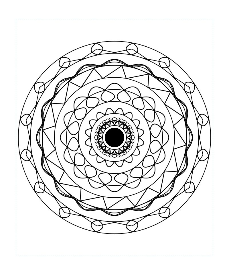 Sacred Zen Symmetry Mandala Coloring Page