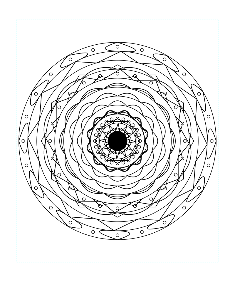 Star Sacred Geometry Mandala Detailed Coloring Page
