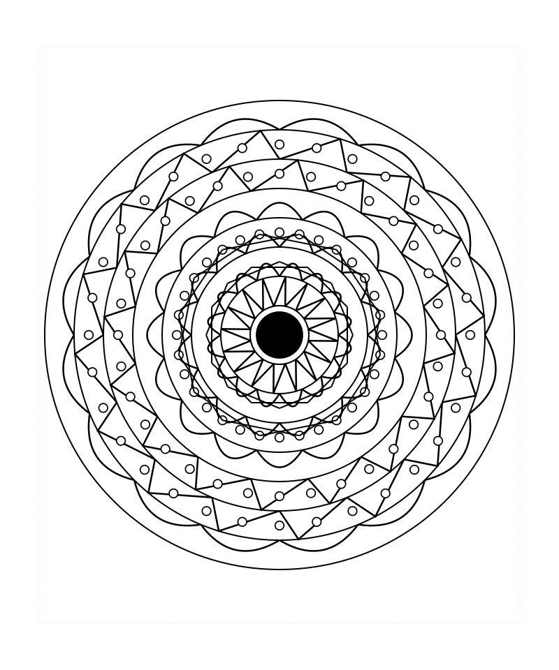 Star Sacred Geometry Mandala Meditation Coloring Page Free Svg