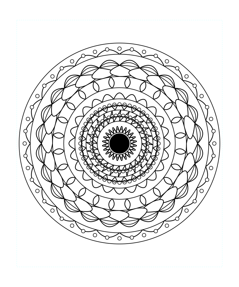 Star Sacred Geometry Mandala Stress Relief Coloring Page Printable
