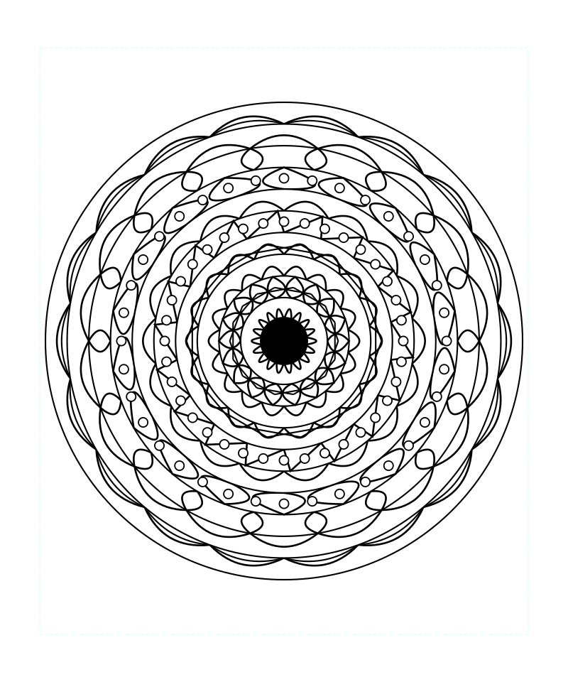 Star Sacred Geometry Mandala Stress Relief Coloring Page