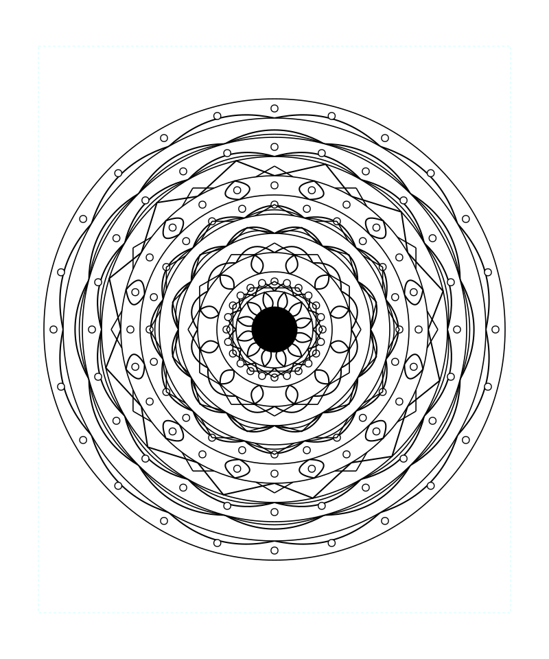 Sunburst Sacred Geometry Mandala Coloring Page