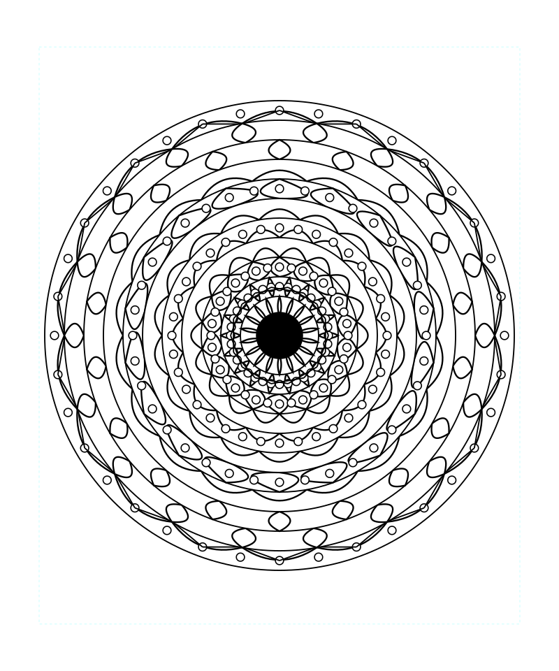 Symmetric Lotus Mandala Coloring Page