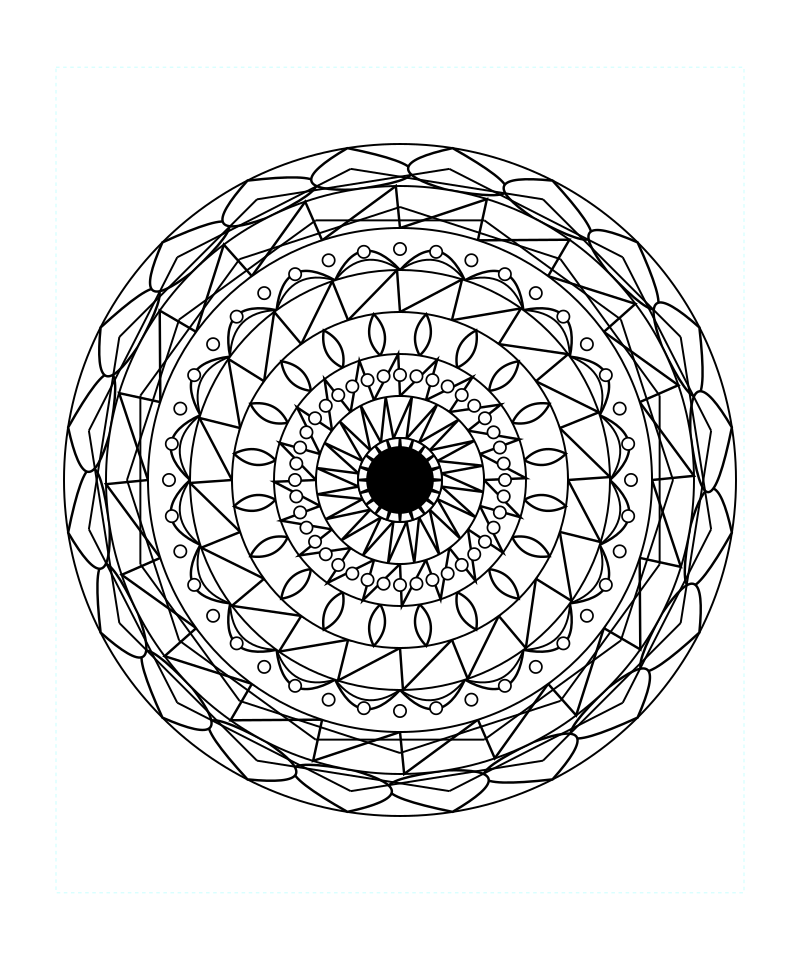 Symmetry Sacred Geometry Mandala Coloring Page