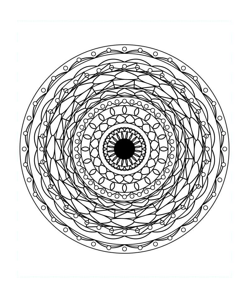 Temple Sacred Geometry Mandala Coloring Page
