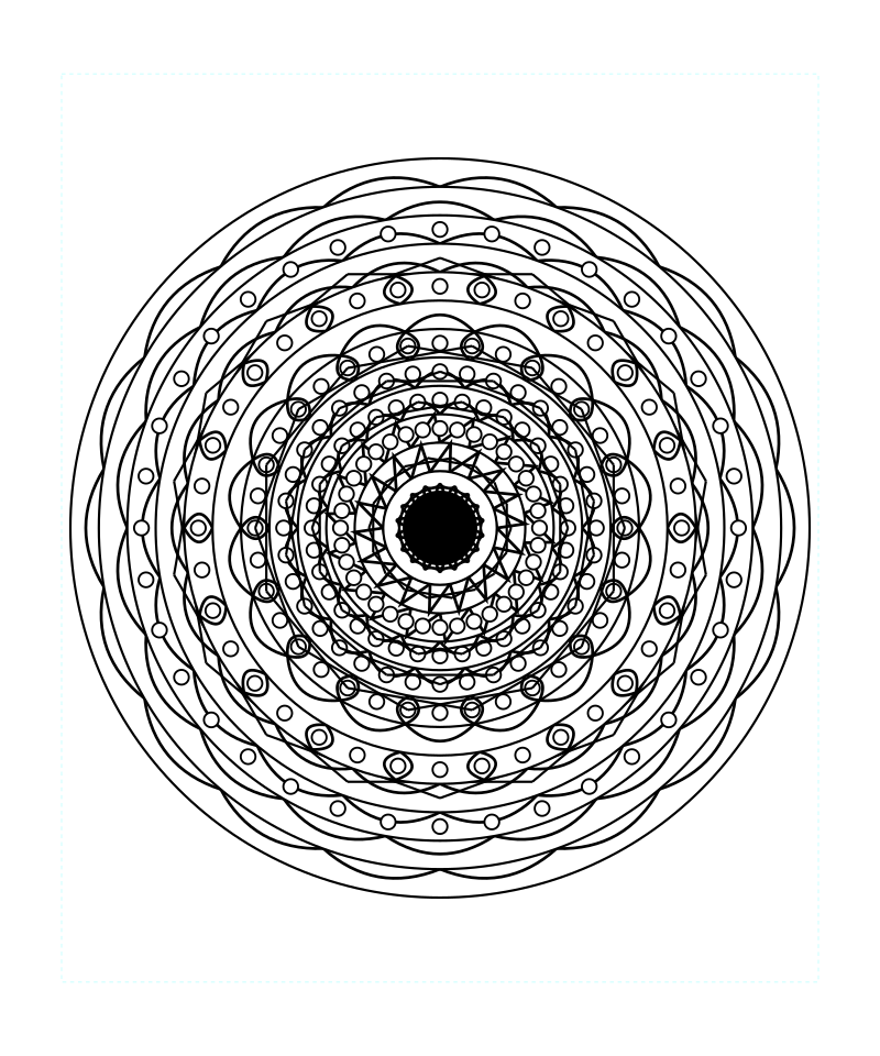 Therapeutic Sacred Geometry Mandala Mindfulness Coloring Page