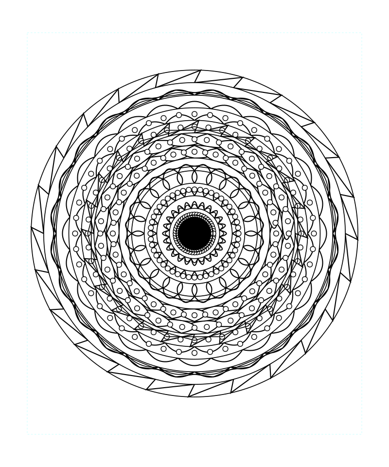 Tranquil Sacred Geometry Mandala Coloring Page