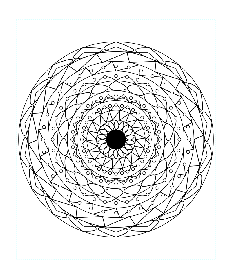 Zen Sacred Geometry Mandala Adult Coloring Page