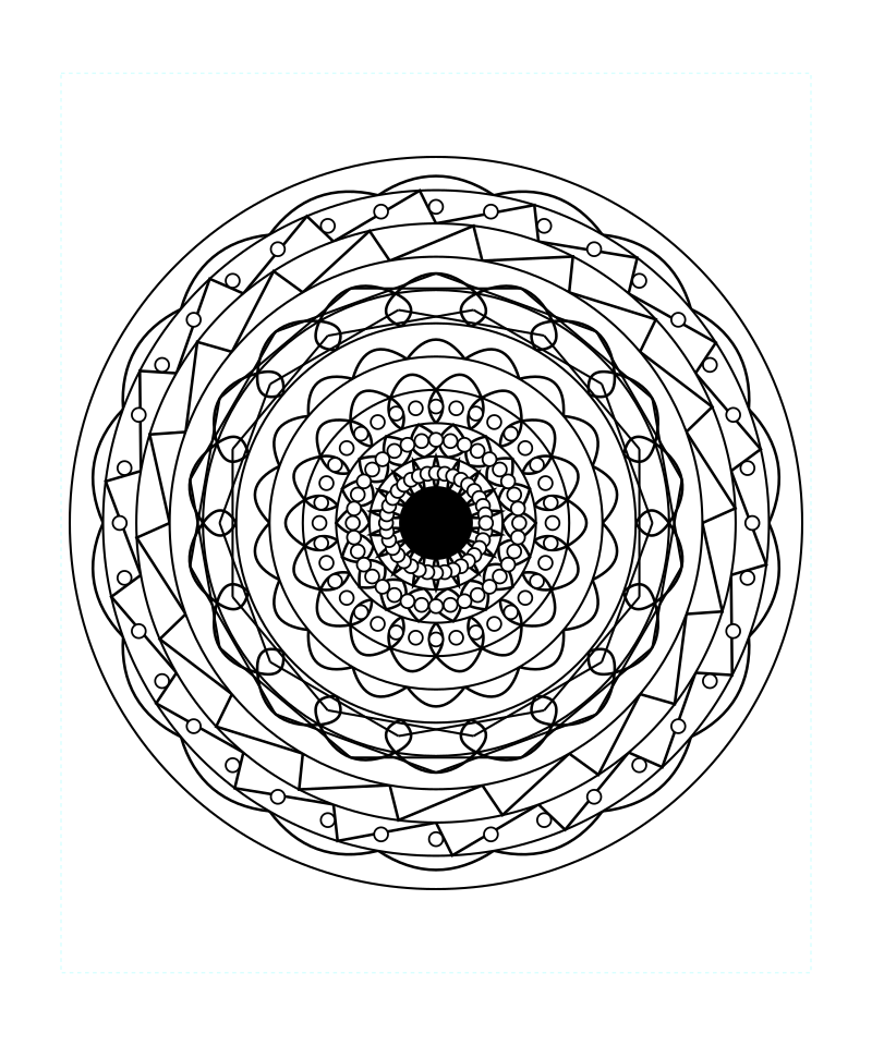 Zen Sacred Geometry Mandala Detailed Coloring Page