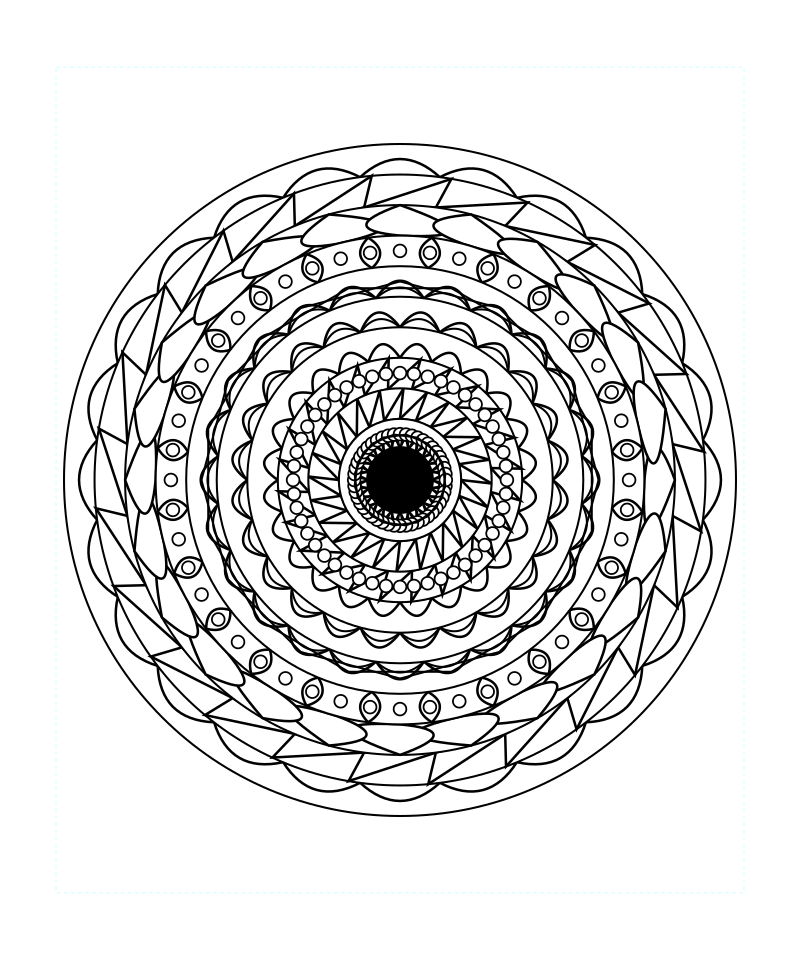Zen Sacred Geometry Mandala Printable Coloring Page