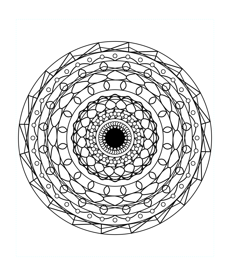 Zen Sacred Geometry Mandala Relaxing Coloring Page