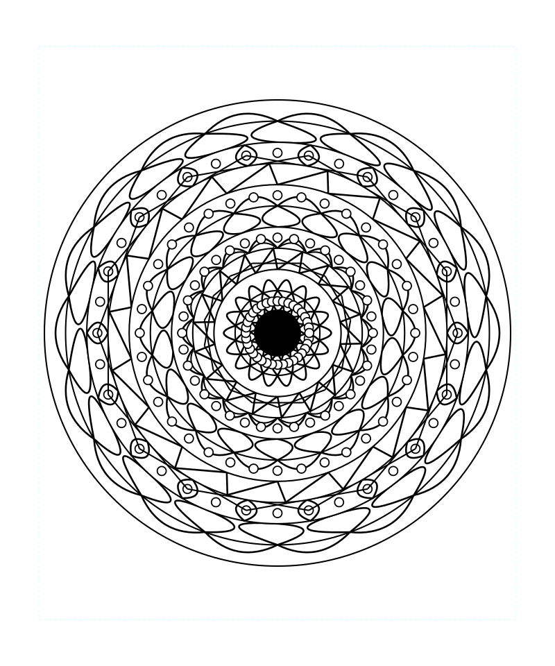 Zen Sacred Geometry Mandala Stress Relief Coloring Page